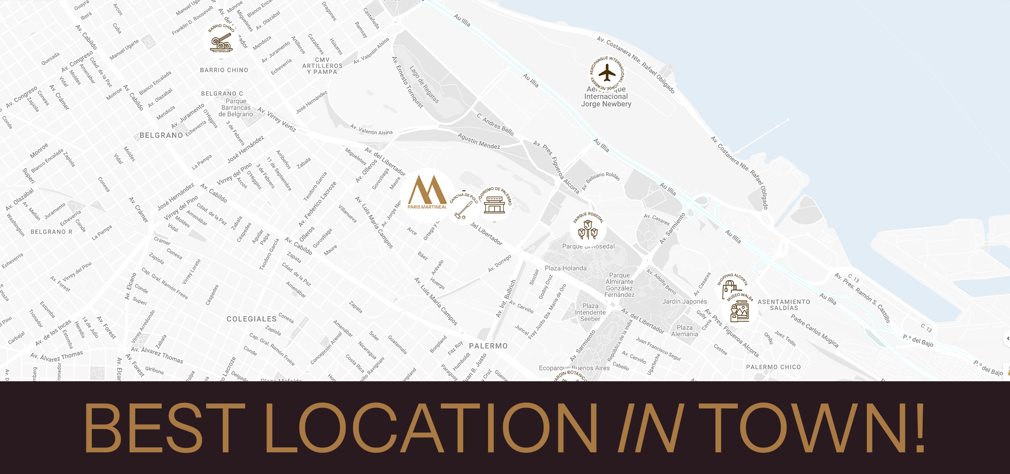 Mapa ubicación departamentos en pozo Palermo Paris Martineau